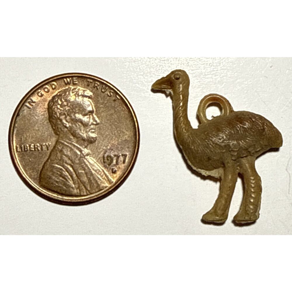 Vintage Cracker Jack Ostrich Celluloid Charm 1D